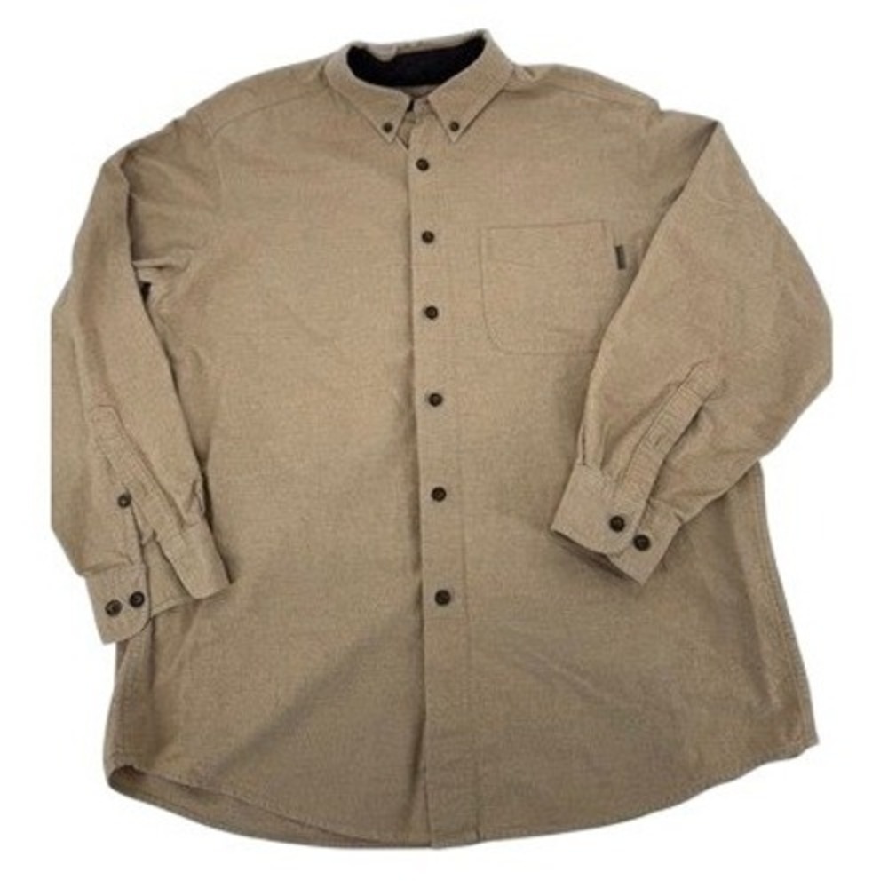 WOOLRICH Buckskin Heather Men's Chamois Cloth Shirt Large Country Button Down